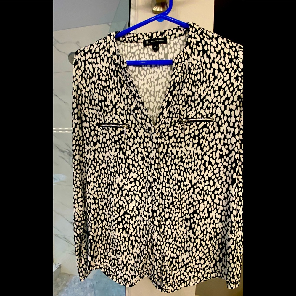 Inc blouse with zippered details